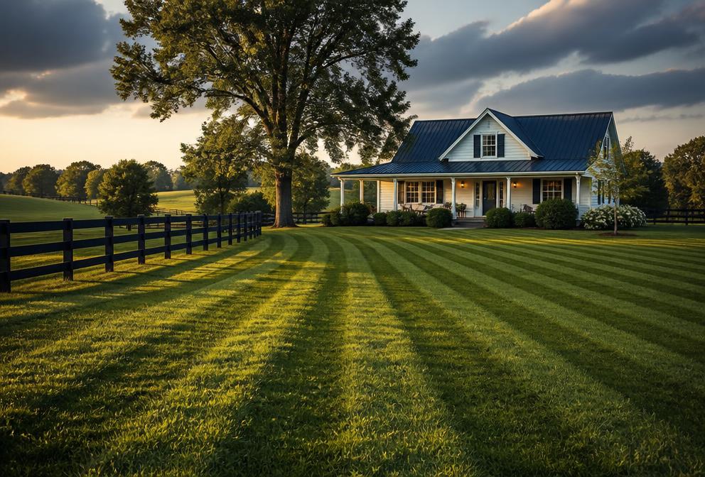 Mowing on a rural Kentucky property